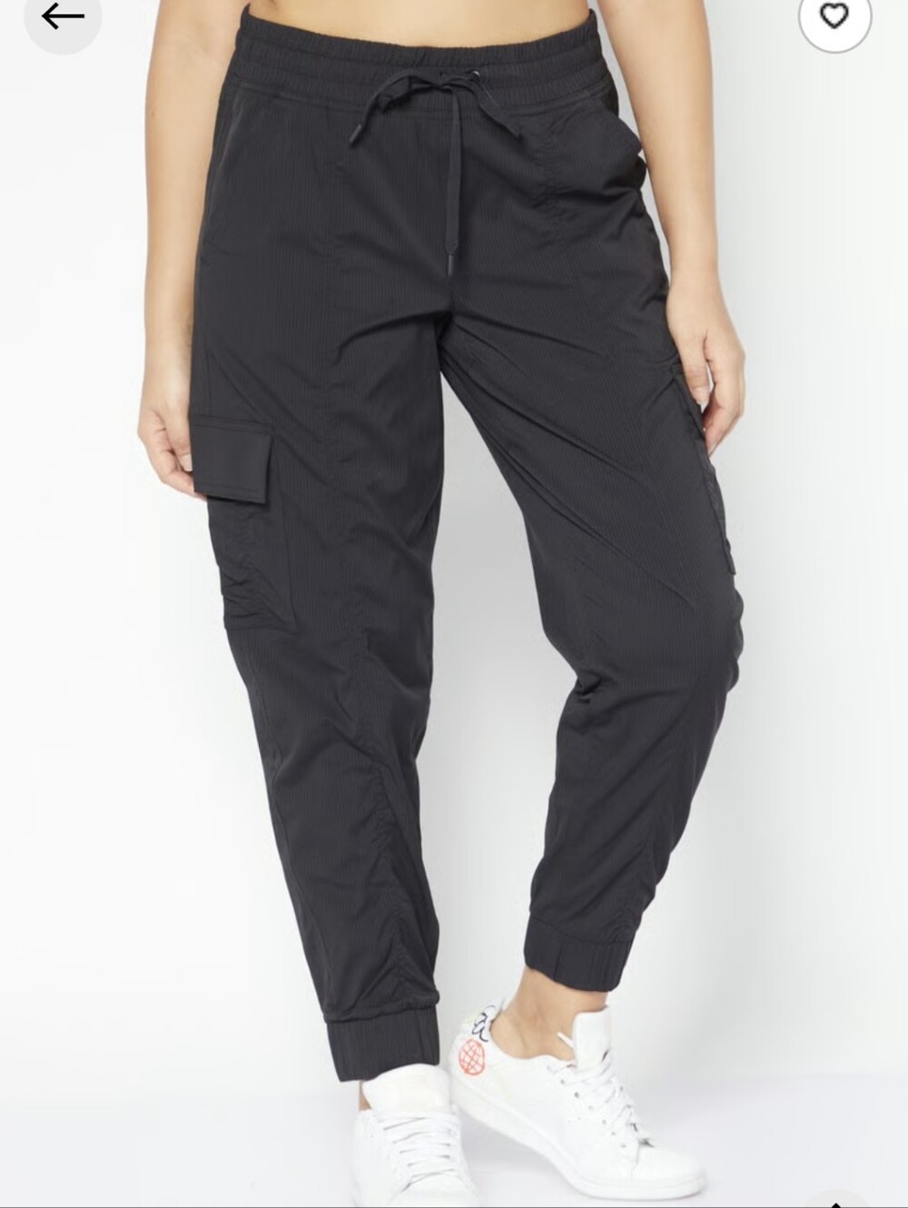 Eddie Bauer Women's Black Striped Cargo Joggers Sz Small Regular Fit